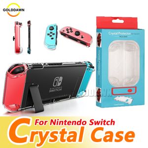 Étuis en cristal ancrables fendus Transparent anti-rayures coque de protection étui mince pour Console Nintendo Switch