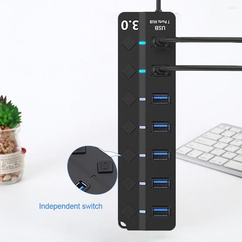 Docking Station 7 In 1 USB Hub Adapter Quick Read Write Expander