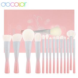 Docolor 14 stks Make-up Kwasten Set Professionele Foundation Poeder Oogschaduw Lip Blush Hoge Kwaliteit Synthetisch Haar Cosmetische Brush240102