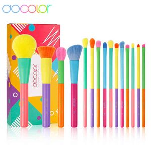 Docolor Colorful Makeup brushes set Cosmetic Foundation Powder Blush Eyeshadow Face Kabuki Blending Make up Brushes Beauty Tool 220514