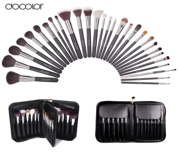 Pinceaux de maquillage Docolor 29 pièces ensemble de pinceaux de maquillage professionnels avec étui Top pinceaux de maquillage en poils naturels et en cheveux synthétiques Set3915172