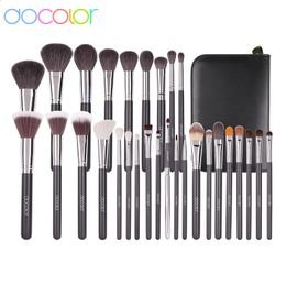 Docolor Makeup Brushes Set 29pcs Professional Hair Foundation Foundation Powder Contour Calyshadow Making Up Brosss with PU Leather 240326