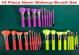 Docolor make -upborstels set neon kabuki borstel oogschaduw lip borstels gezicht blender foundation poeder concealer cosmetic make -up brus5388441