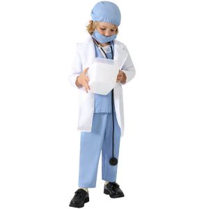 Kit de costume de docteur pour les enfants comme si vous jouriez à l'enfant médecin manteau infirmière costumes jeu jeu jeu d'anniversaire cadeaux pour les filles de tout-petit garçons