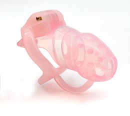 Docteur Mona Lisa - Nouvelle cage à pointes en silicone souple rose pour homme avec dispositif de ceinture à anneau en résine fixe Kit barbelé transparent Bondage SM Toys2545541