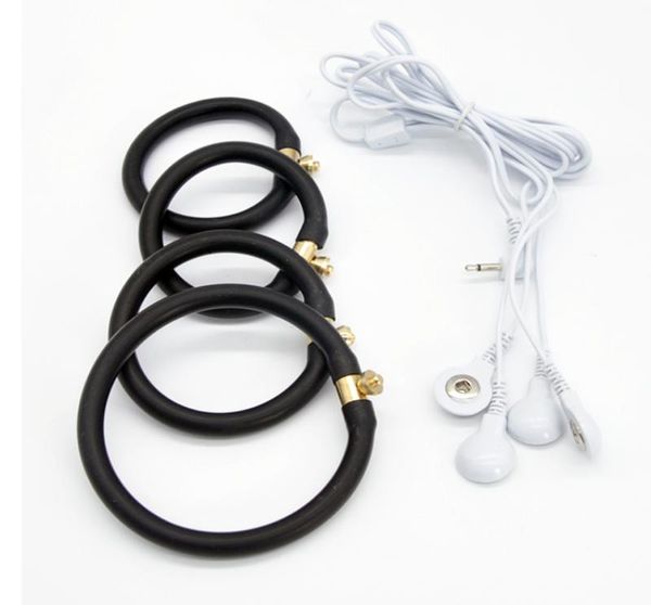 Docteur Mona Lisa le mâle choc électrique impulsion anneaux en Silicone mâle EStim thérapie retard ceinture anneau de coq Bondage SM Sex Toys5529141