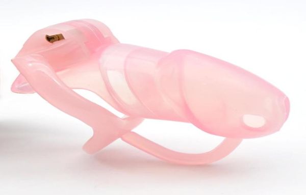 Doctor Mona Lisa - La nouvelle cage en silicone molle rose mâle avec un dispositif de ceinture à anneau à résine fixe Kit transparent Bondage SM Toys5612321