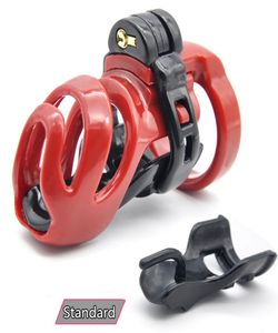 Doctor Mona Lisa - La nouvelle ceinture de dispositif de cage noir à la résine mâle à l'arrivée PA Rouge avec quatre anneaux Bondage SM Toys3976508