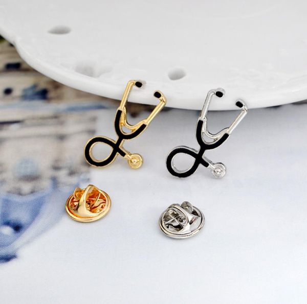 Broche stéthoscope pour médecin et infirmière, bijoux médicaux, épingles en émail pour vestes, Badge de col, boutons