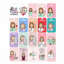 Docteur Infirmière Porte-carte d'identité pour femmes Porte-badge d'hôpital Amusant Étui pour cartes de filles pour Medicina Pediatria et TENS K8sY #