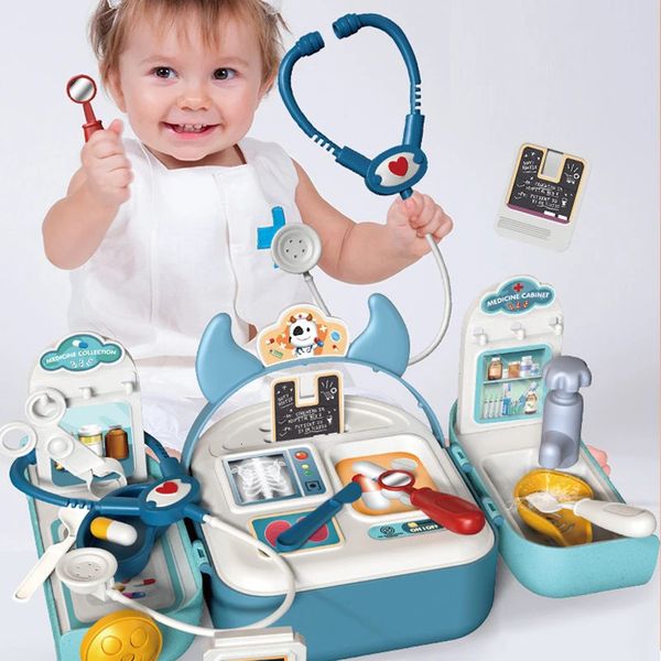 Doctor Toys for Children set Featend Play Kit Games Kids Tools Box Bag Mochila Medicina Dentista Montessori Toy 231221