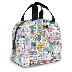 Artsen Verpleegkundige verpleegkundige geïsoleerde lunchtas verpleegster afdrukken Case Koeler Warme Bento Box For Kids Leuke lunchbox voor school 220607