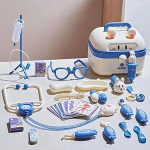 Doctors Toy Set Childrens Pretend Game Girl Play-Playing Game Hospital Accessoires Kit Nurse Tools Childrens Bag Toys 240506