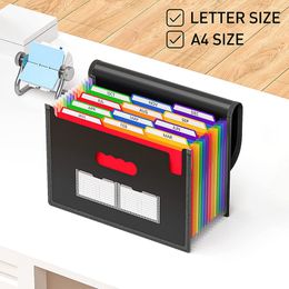 Organisateur de documents 13 poches en expansion Dossier avec étiquette de couleur de sac en mesh 13 Organisateur de réception de facture mensuel A4 taille