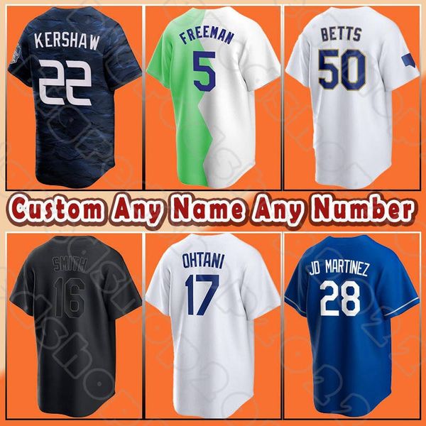 Dodgers Baseball Mookie Betts Maillots Shohei Ohtani Freddie Freeman Will Smith Jackie Robinson Max Muncy James Outman Clayton Kershaw Jason Heyward Martinez Rojas