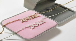 Dodoai Letras de 9 mm Nombre personalizados Collares de diamantes con letras PERSONALIZ Collar de cristal Costilla para mujeres 212568687