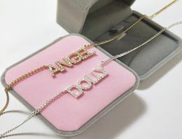 DODOAI nom personnalisé colliers 9mm lettres collier pour femmes nom colliers chiffres personnalisé collier cristal pendentif pour les femmes Y2545022