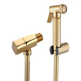 DOFASO Bidet Sproeier Golden en Black Brass Geborsteld voor Dames Ass Wahshing Douche Kit Shattaf Kraan Toilet Wasmachine Schoonmaken Taps Kranen