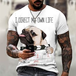 Hond Animal Print Mens T -shirt Harajuku Grafische tee zomer Aesthetische streetwear Love Dog Cute Shirt Short Sleeve Cartoon Top 6xl 220607