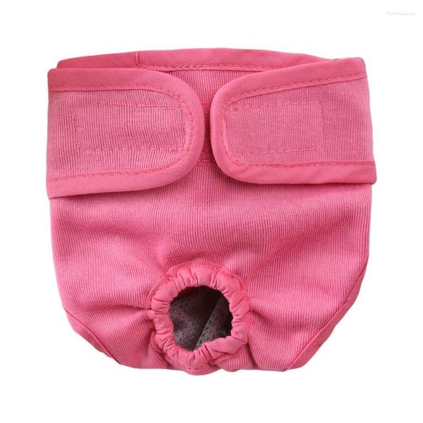 Vêtements pour chiens 1/2/3/5 Animaux Pantalons physiologiques Couche en coton Shorts lavables Culottes Sous-vêtements sanitaires Anti-harcèlement Porter des fournitures Rose