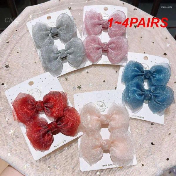 Vêtements de chien 1-4pairs Tissu Art Multi Scénario Utilisation 5 Couleurs Belle Divers Styles Bow Hairpin Noeud Pince à cheveux Petit et exquis