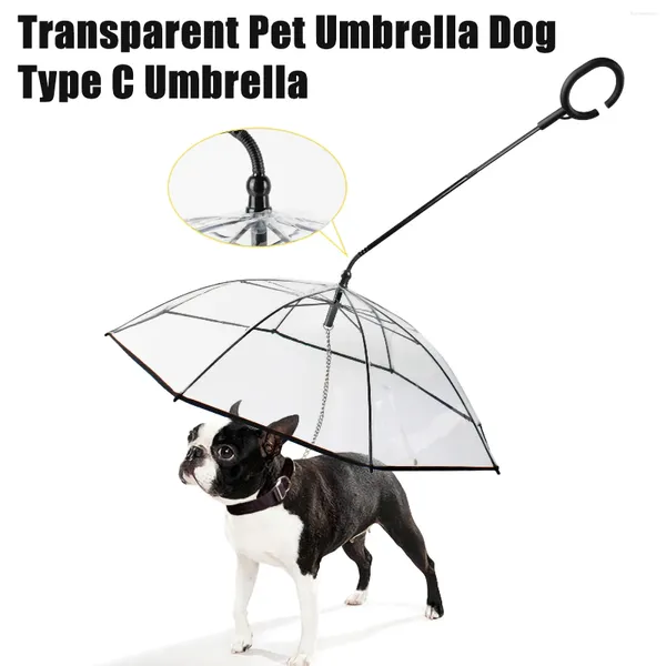 Vêtements pour chiens 1 pc chiens de compagnie de compagnie transparent parapluie réglable de type C