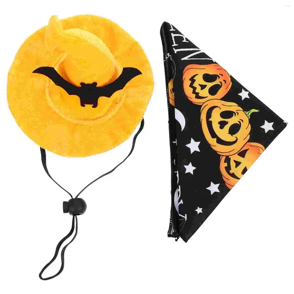 Ropa para perros 1 juego de disfraz de gato Halloween Hat gracioso Decoración de pañales de calabaza de calabaza