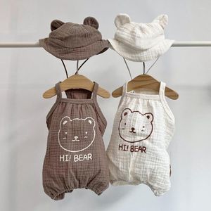 Vêtements pour chiens 1/ensemble vêtements d'été Teddy quatre pattes mignon rayé pyjamas Yorkshire doux pull chiot gilet fournitures pour animaux de compagnie