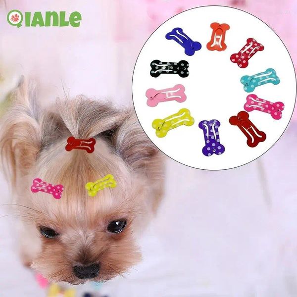 Ropa para perros 10/30pcs/lote en forma de hueso paloma de cachorro clips para el cabello accesorios para mascotas suministros de perros para pequeños