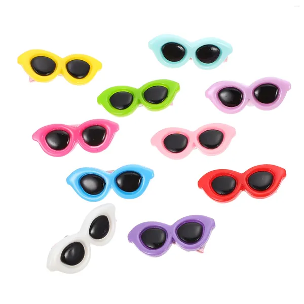 Ropa para perros 10 PCS Gafas para mascotas Horquilla Gafas de sol Clips Forma Horquillas Decorativas Gato Tocado Miniatura