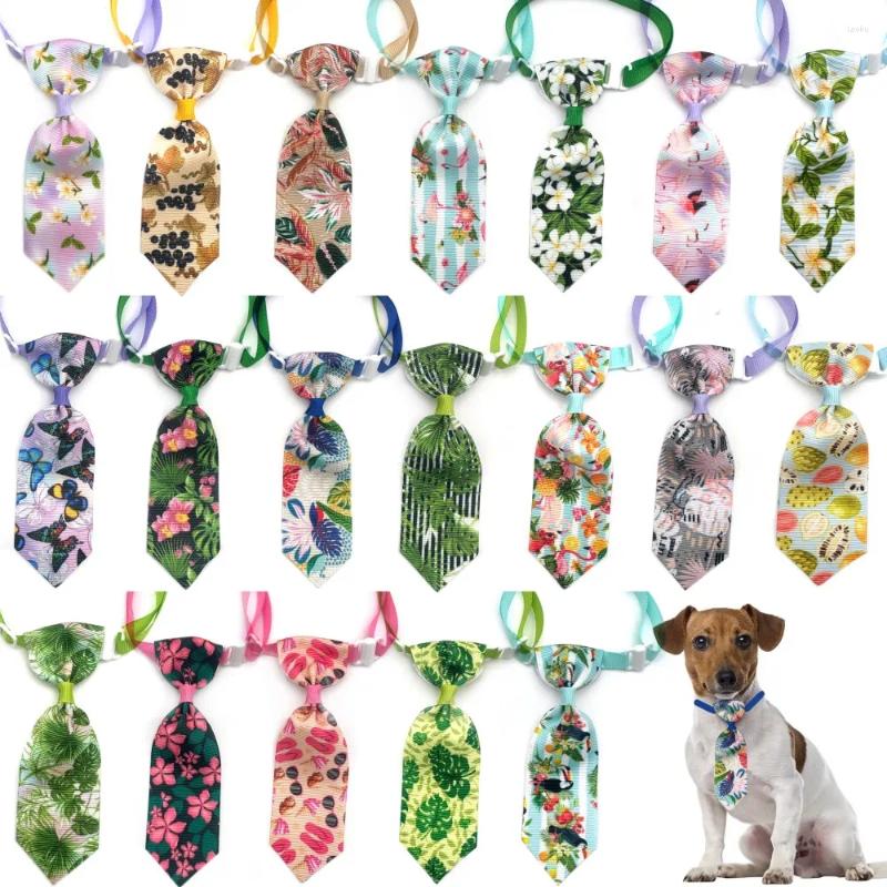 Hundkläder 10 PCS PET Slyggar rikligt mönster Flamingo Theme Bow Ties för små valpskötseltillbehör