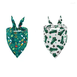 Hondenkleding 10 stuks St. Patrick's Day dubbelzijdige bandana driehoekige slabbetjes huisdier sjaal Ierse Festival decoratie benodigdheden groothandel X2