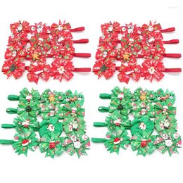 Hondenkleding 100 pk/lot Pet verzorging accessoires Kerststromen Boogschepen Red Green Santa Snowman Cat Bow Ties