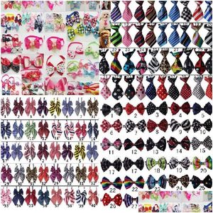 Hondenkleding 100 pk/lot Pet Puppy Tie Bow Ties Cat Neckties verzorgingsbenodigdheden voor kleine middelste 4 Model LY05 Drop Delivery Home Garden DHDN7