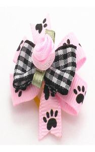 Hond Kleding 100 PCLot Kat Haarelastiekjes Kleine Accessoires Roze Bloemen Verzorging Elastiekjes2136813