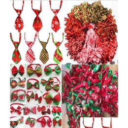 Vêtements pour chiens 100Pclot Cravates de Noël Pet Cat Bowtie Cravates Accessoires Fournitures de toilettage de vacances Mix 2 Modèle Y10721776623 Drop Deli DHD6X