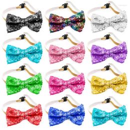 Vêtements pour chiens 100pcs accessoires paillettes Bow Ties Small Bowties Collier Birthday Party Neckties Pet Produits