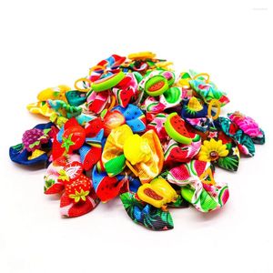 Appareils pour chiens 100pcs petits accessoires de cheveux Bows Grooming Fruit Style Pet Cat chiot Herfamade Band élastique Supplies