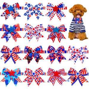 Vêtements pour chiens 10pcs American Independence Day Fournitures Pet Bow Tie Collier DogGrooming Produits Petits Chiens Chat Bowties pour le 4 juillet 230915