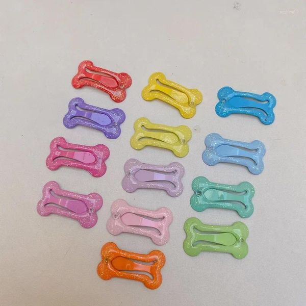 Ropa para perros 10pcs lindo horno colorido forma de hueso mascota clips de cabello para perros pequeños para accesorios de preparación