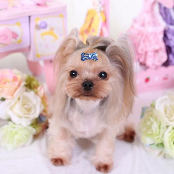 Vêtements pour chiens 10pcs durables mignons colorés en os de forme de animaux de compagnie accessoires de coiffure de coiffure Clippin à cheveux
