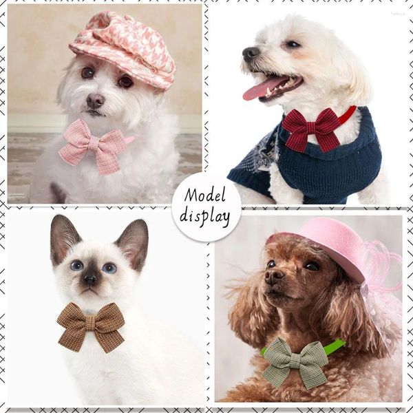 Ropa para perros 10 unids moda mascota gato pajarita pajaritas a cuadros para perros pequeños pajarita collar accesorios de aseo suministros de invierno