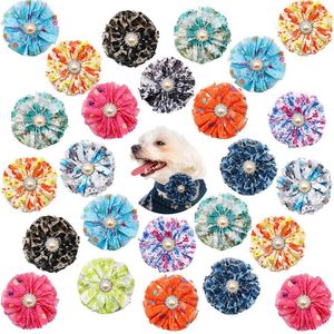 Hond Kleding 10 Stuks Bloem Huisdier Kraag Strikken Kat Met Parel Diomand Bulk Puppy Beweegbaar Voor Kleine Verzorging Accessoires