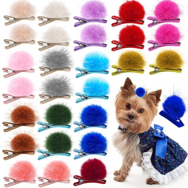 Appareils pour chiens 10pcs GABEAU GABLE PET CHEPIN PUPPY BOULLES PLUSE CLIPS POUR LE CHET SWEET CHET CHET ACCESSOIRES MULTICOLOUR