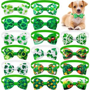 Appareils pour chiens 10pcs St Patrick's Day Pet fournit des animaux de compagnie Bowtie chat noix de nœud papillon