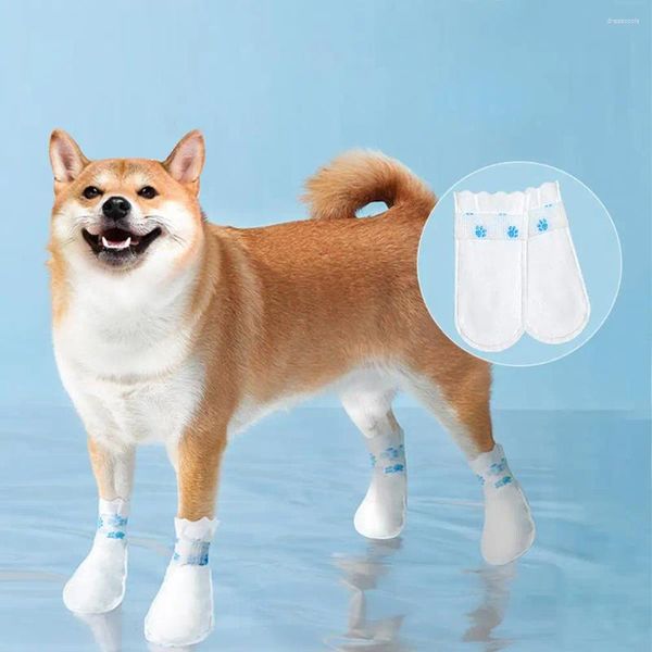 Hundebekleidung 12 Stück Haustier-Einweg-Stiefel in mehreren Größen, schmutzabweisender Anti-Rutsch-Schuhüberzug für kleine und mittelgroße Hunde
