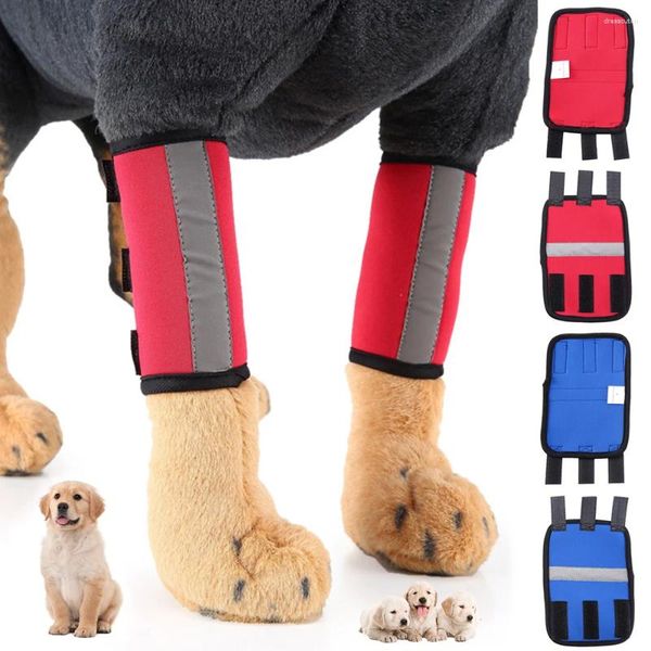 Appareils pour chien 1pair coude protecteur manche coussin jambe joint de protection des articulations avec bandage wrap guéris