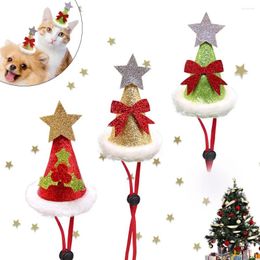 Appareils pour chiens 1pc Jume de Noël Pet Christmas Cat Sequin Headwear Party Poice avec STRAP COSTUM