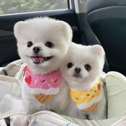 Vêtements pour chiens 1pc mode coton coton style glaçonnette chiot nuerchief mignon chats animaux de compagnie petits chiens col de bandana cols bibs rose / jaune écharpe