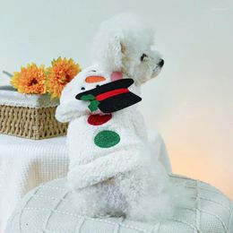 Vêtements pour chiens 1PC Vêtements pour animaux de compagnie Automne / Hiver Manteau de bonhomme de neige de Noël épaissi avec boucle de corde de remorquage adaptée aux chiens de petite et moyenne taille